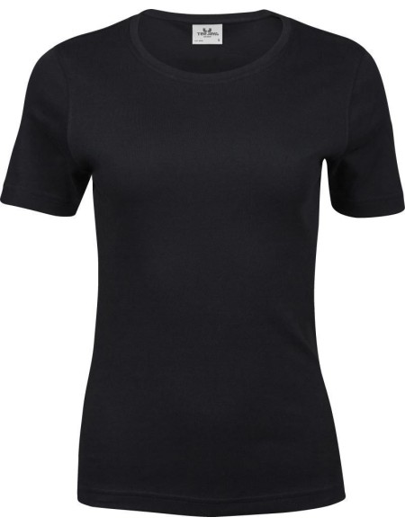 Damen-T-Shirt – Teejays Interlock – Schwarz XL
