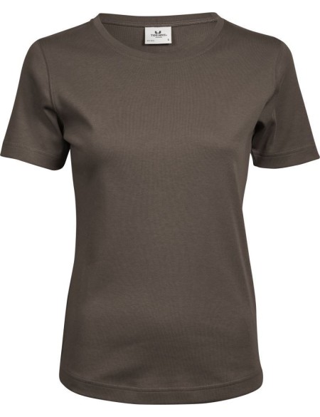 Damen T-Shirt - Teejays Interlock - Schokolade L