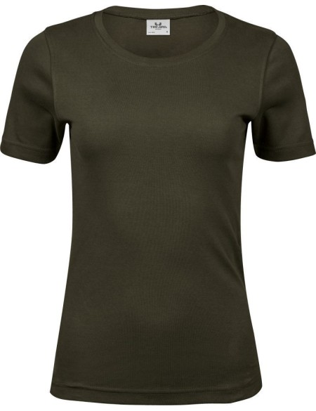 Damen-T-Shirt – Teejays Interlock – Dunkeloliv XXL