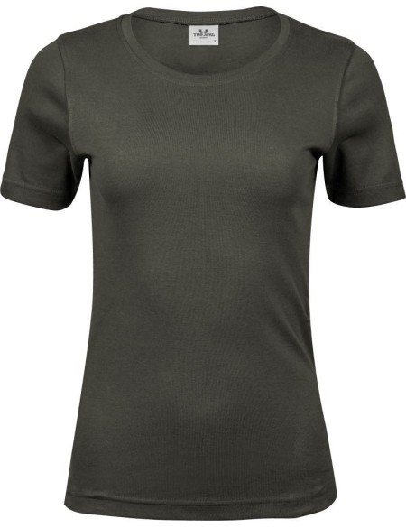 Damen T-Shirt - Teejays Interlock - Dunkelgrün L