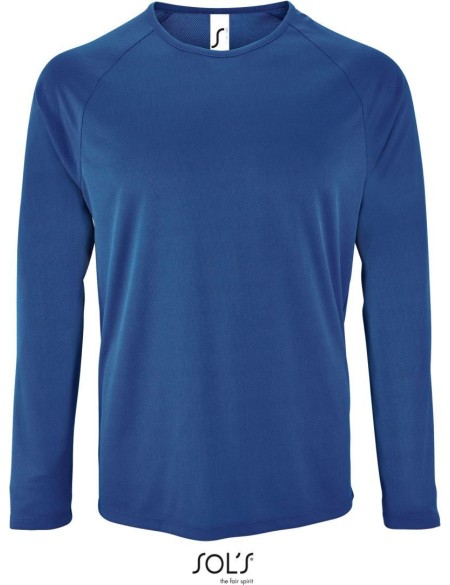Herren-Sport-T-Shirt SPORTS mit langen Ärmeln – Königsblau S
