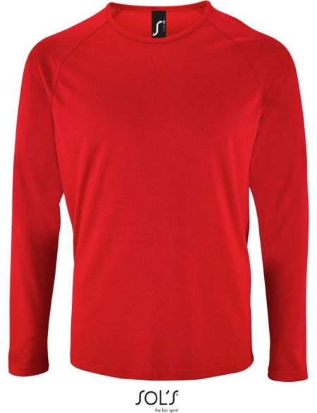 Herren-Sport-T-Shirt SPORTY mit langen Ärmeln – Neongelb