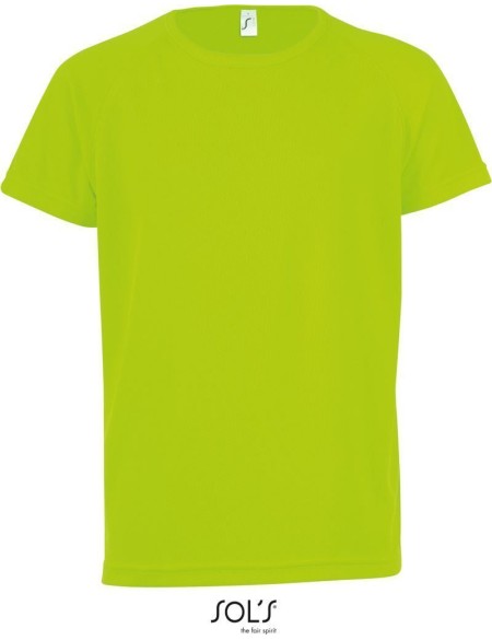 Sport-T-Shirt für Kinder – SPORTS – Neongrün 10 Jahre