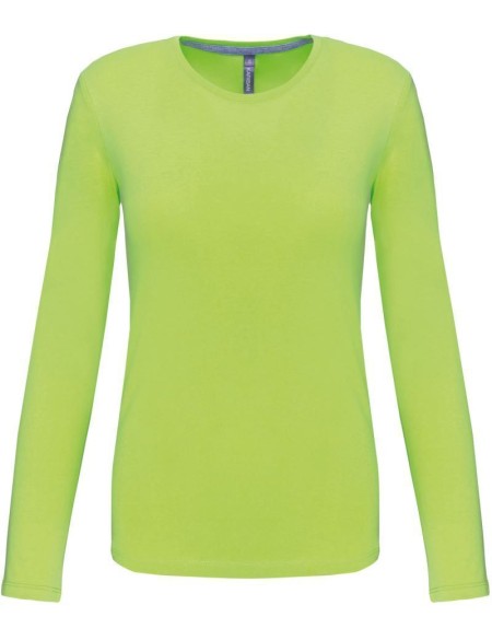 Damen-T-Shirt – Kariban K383 mit langen Ärmeln – Limette 3XL