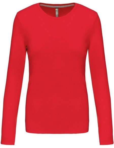 Damen-T-Shirt – Kariban K383 mit langen Ärmeln – Rot XXL