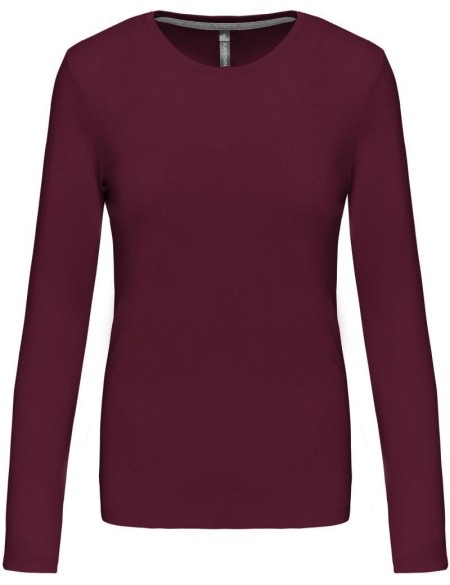Damen-T-Shirt – Kariban K383 mit langen Ärmeln – Burgunderrot XL