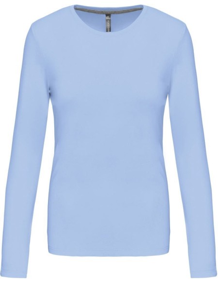 Damen-T-Shirt – Kariban K383 mit langen Ärmeln – Himmelblau S