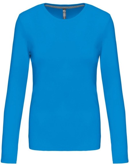 Damen-T-Shirt – Kariban K383 mit langen Ärmeln – Tropisches Blau S