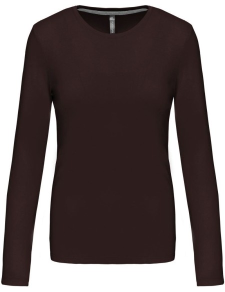 Damen T-Shirt – Kariban K383 Langarm – Schokolade M