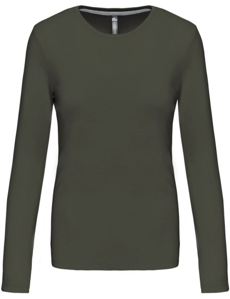 Damen-T-Shirt – Kariban K383 Langarm – Dunkelkhaki L
