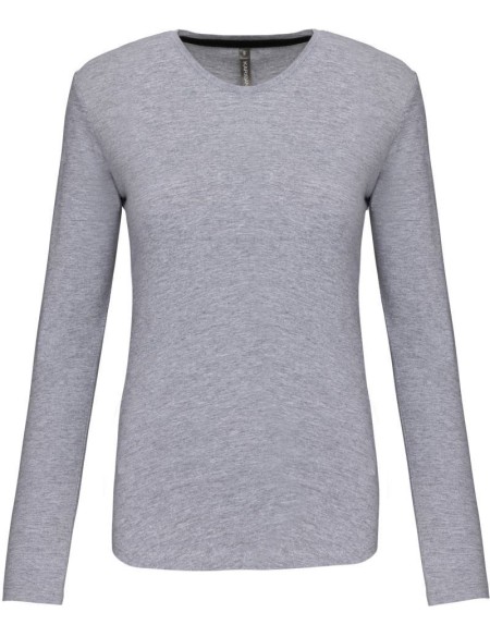 Damen-T-Shirt – Kariban K383 mit langen Ärmeln – Oxford-Grau L