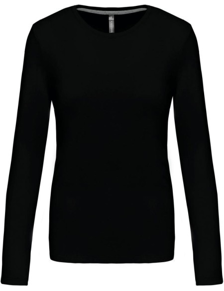 Damen T-Shirt – Kariban K383 Langarm – Schwarz 3XL