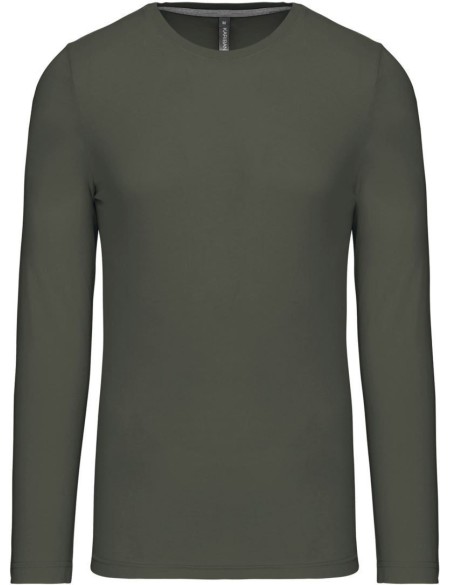 Herren-T-Shirt – Kariban K359 Langarm – Dunkelkhaki M