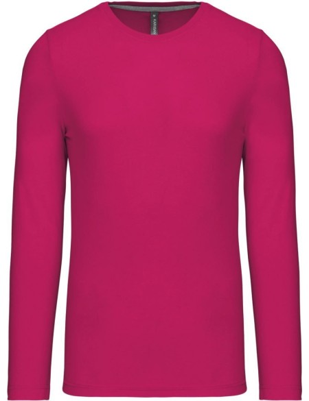 Herren T-Shirt – Kariban K359 Langarm – Fuchsia S