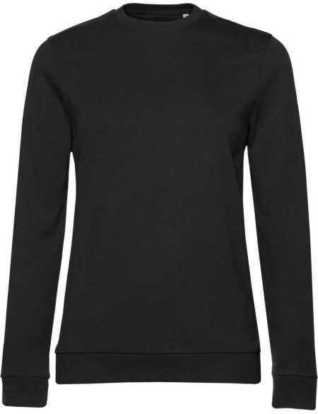 Damen-Sweatshirt ohne Kapuze #Set In - Schwarz pur XS