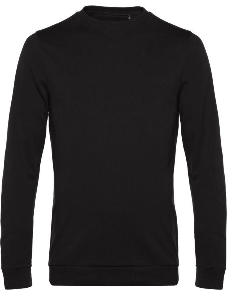 Herren Sweatshirt ohne Kapuze #Set in - Schwarz pur XXL