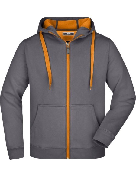 Herren-Sweatshirt Doubleface JN355 – Carbon/Orange XL