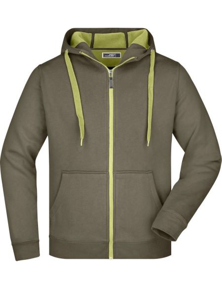 Herren-Sweatshirt Doubleface JN355 – Schwarz/Carbon