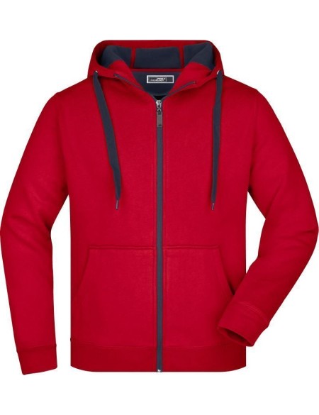 Herren-Sweatshirt Doubleface JN355 – Rot/Carbon XL