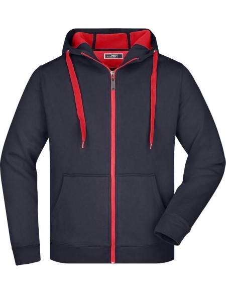 Herren-Sweatshirt Doubleface JN355 – Marine/Rot XXL