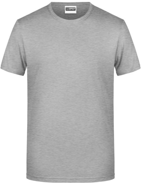 James+Nicholson 8008 Herren-T-Shirt aus Bio-Baumwolle – Grau meliert XL