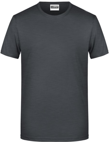 Herren-T-Shirt aus Bio-Baumwolle James+Nicholson 8008 – Schwarz meliert L