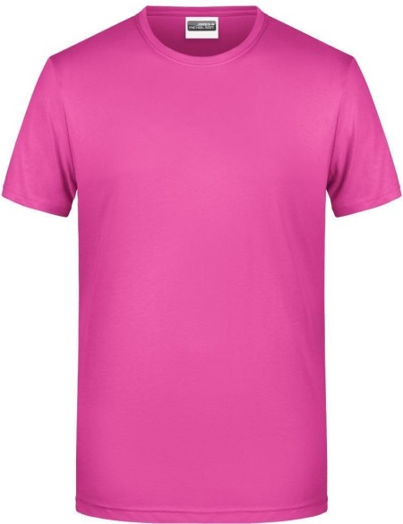 Pánské tričko z bio bavlny James+Nicholson 8008 - Pink XL