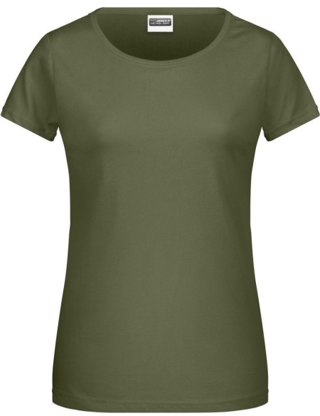 Damen-T-Shirt aus Bio-Baumwolle James+Nicholson 8007 – Olivgrün XXL