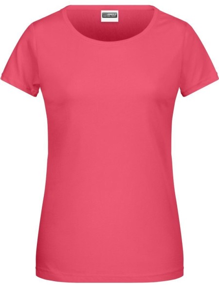 James+Nicholson 8007 Damen-T-Shirt aus Bio-Baumwolle – Himbeere XS