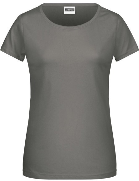 Damen-T-Shirt aus Bio-Baumwolle James+Nicholson 8007 – Mittelgrau M