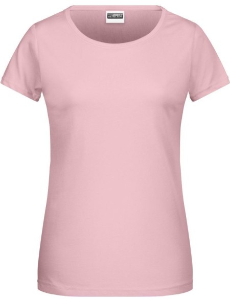 Dámské tričko z bio bavlny James+Nicholson 8007 - Soft pink XL