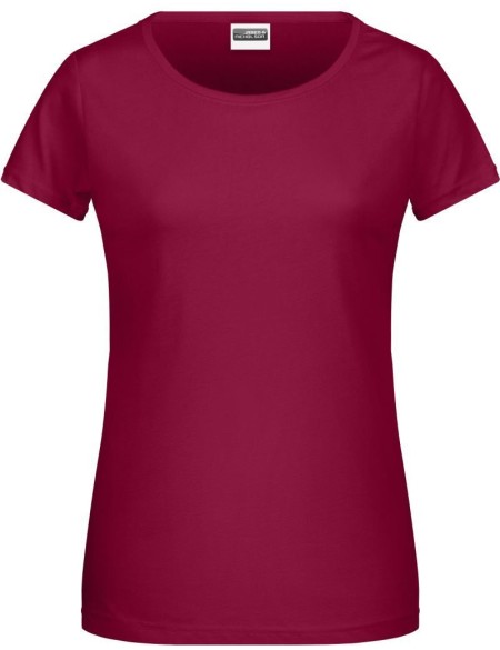 James+Nicholson 8007 Damen-T-Shirt aus Bio-Baumwolle – Wein XS