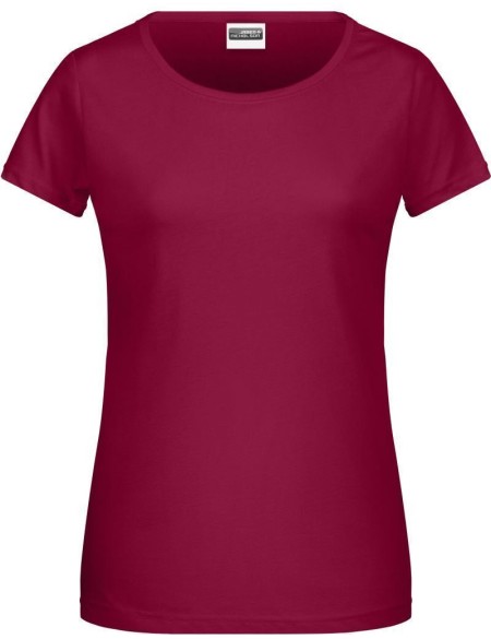 Damen-T-Shirt aus Bio-Baumwolle James+Nicholson 8007 - Vínová L