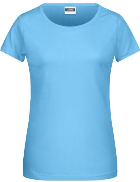 Damen-T-Shirt aus Bio-Baumwolle James+Nicholson 8007 – Himmelblau XL