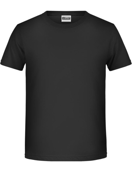 James+Nicholson T-Shirt aus Bio-Baumwolle für Jungen 8008B – Schwarz M