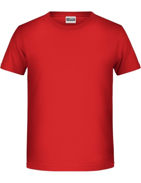 James+Nicholson Bio-Baumwoll-T-Shirt für Jungen 8008B – Rot S