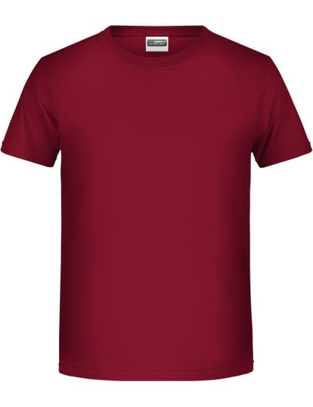 James+Nicholson T-Shirt aus Bio-Baumwolle für Jungen 8008B – Burgunderrot XXL
