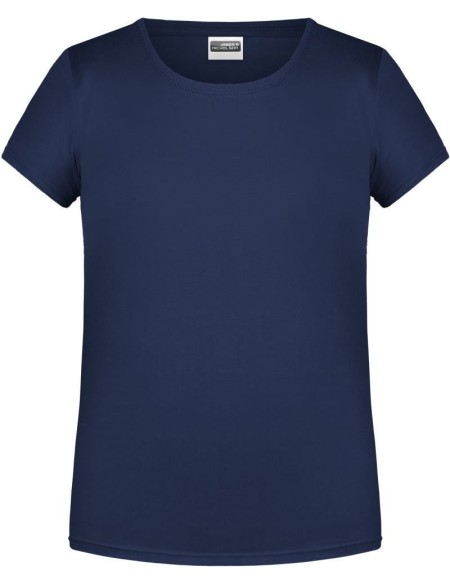James+Nicholson Mädchen-T-Shirt aus Bio-Baumwolle 8007G – Marineblau L