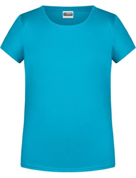 James+Nicholson Mädchen-T-Shirt aus Bio-Baumwolle 8007G - Türkis M