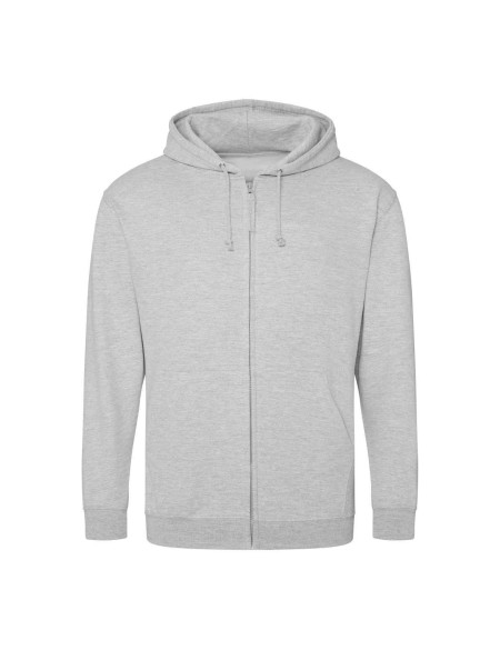 Herren-Kapuzenpullover mit Reißverschluss ZOODIE – Grau meliert 5XL
