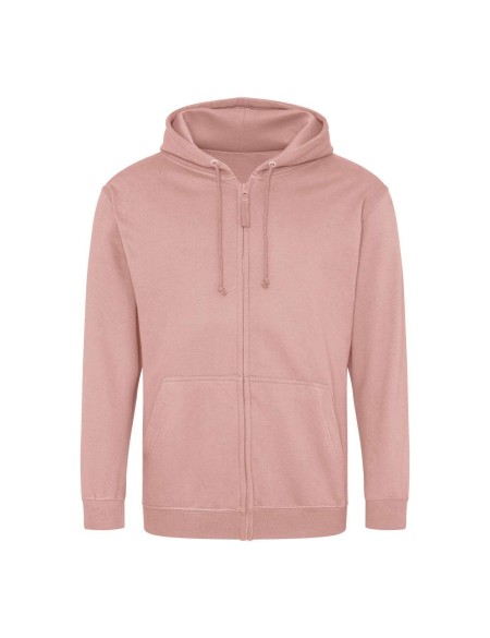 Pánská mikina na zip s kapucí ZOODIE - Dusty pink M