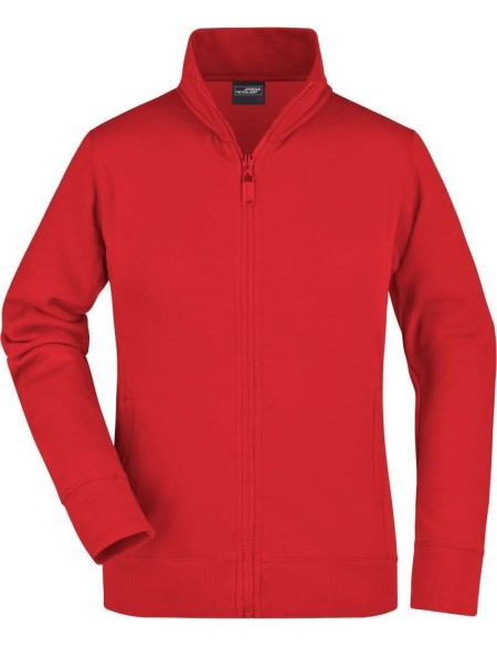 Dámská mikina na zip James+Nicholson JN52 - Červená L