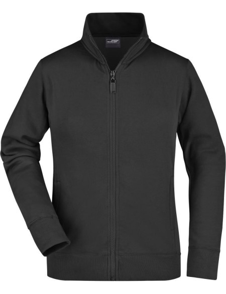 James+Nicholson JN52 Damen-Kapuzenpullover mit Reißverschluss – Schwarz XXL