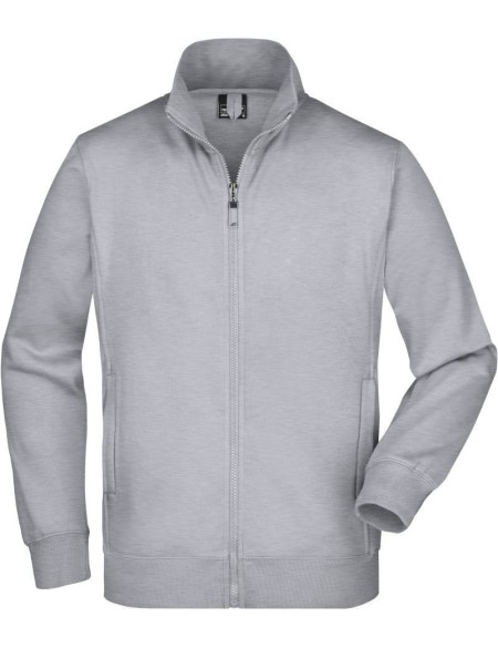 James+Nicholson JN46 Herren-Kapuzenpullover mit Reißverschluss – Grau meliert XXL