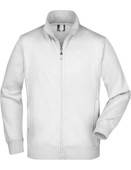 Pánská mikina na zip James+Nicholson JN46 - Bílá XL