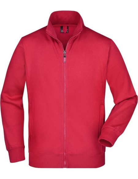 Pánská mikina na zip James+Nicholson JN46 - Červená XL