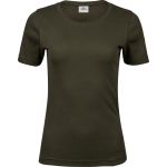 Damen T-Shirt - Teejays Interlock - Dunkeloliv L