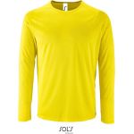 Herren-Sport-T-Shirt SPORTS mit langen Ärmeln – Neongelb XXL