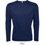 Herren-Sport-T-Shirt SPORTS mit langen Ärmeln - Französisches Marineblau S