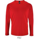 Herren-Sport-T-Shirt SPORTS mit langen Ärmeln - Rot L